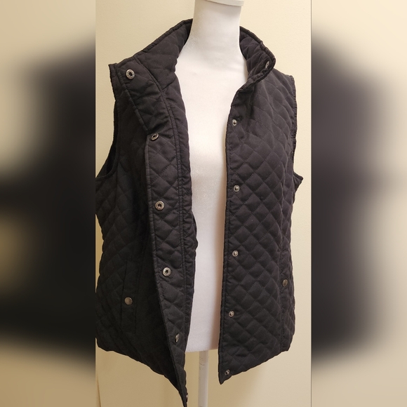 Christopher & Banks Black Quilted Vest Women's Size L - Picture 3 of 7